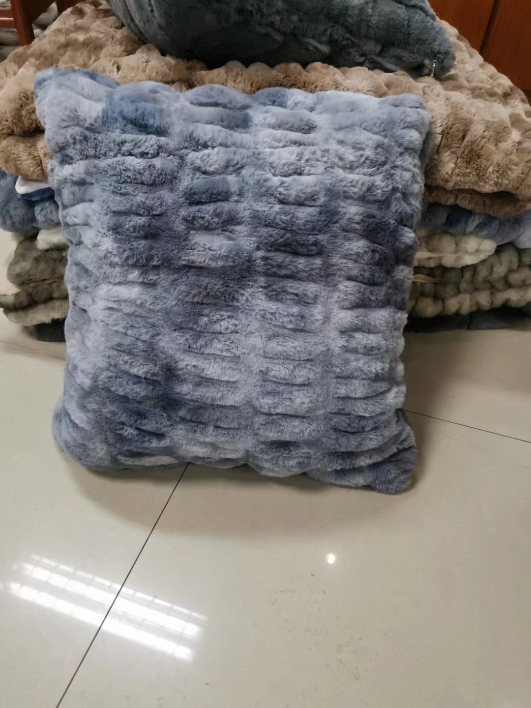 pv plush fabric blanket cushion cover