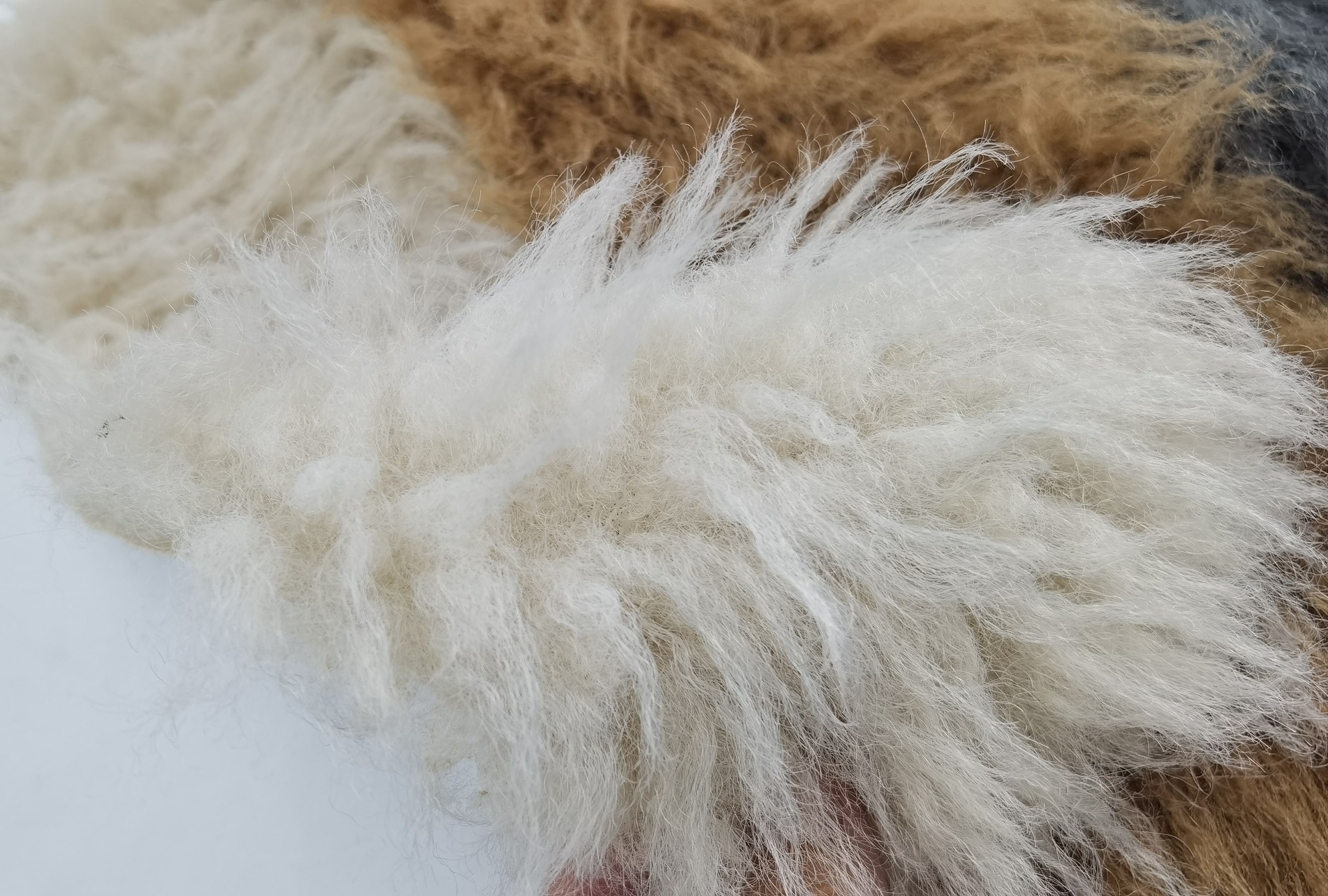  long hair faux fur poms slides fabric