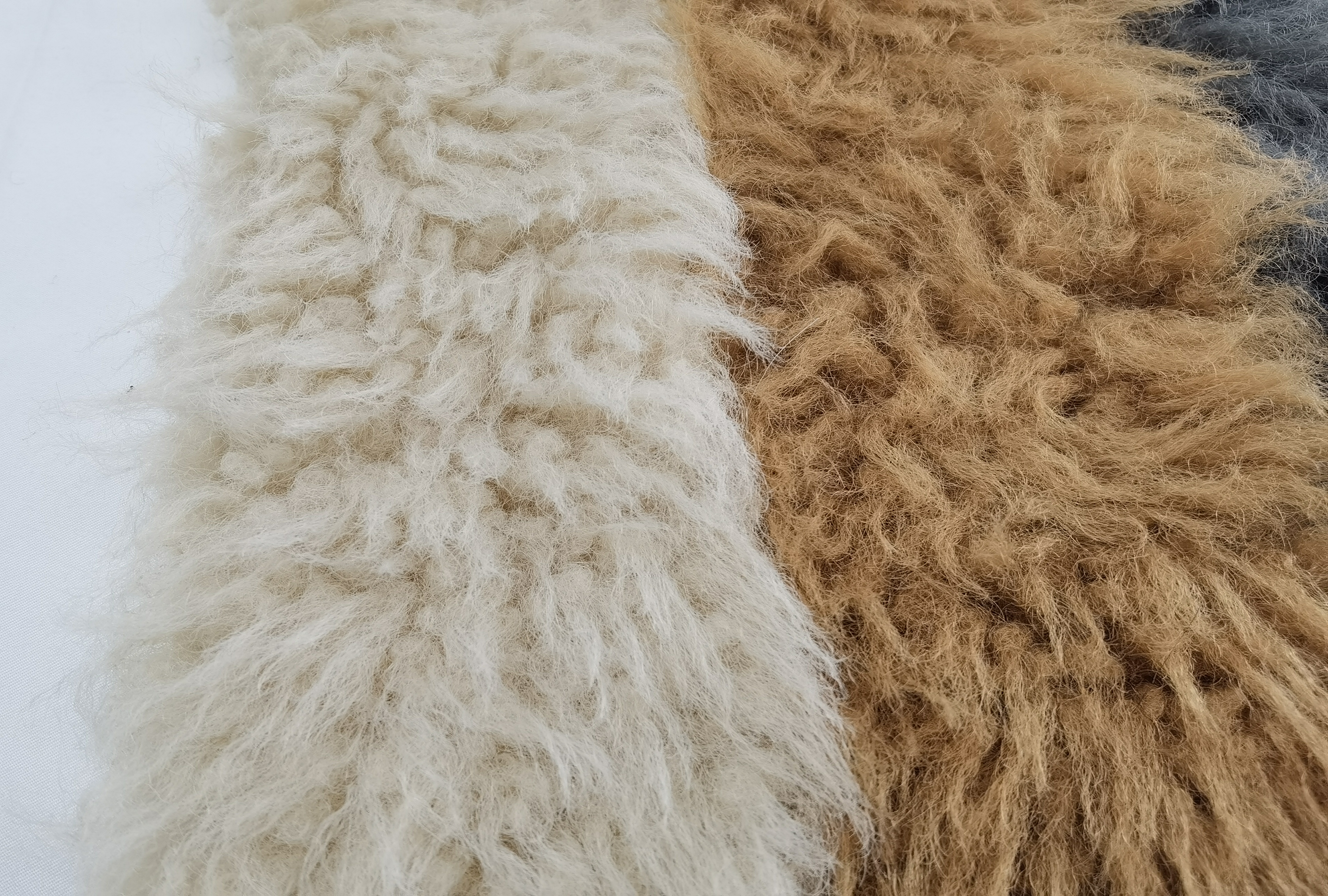  long hair faux fur poms slides fabric