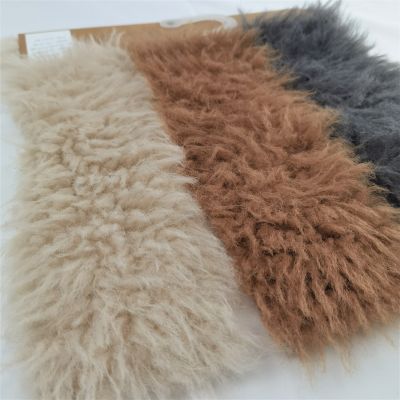  long hair faux fur poms slides fabric