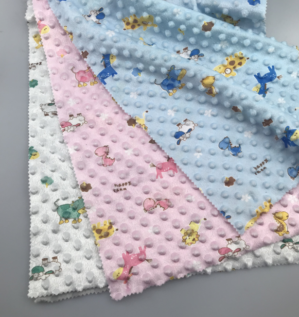 Home textile minky dot fabrics for children